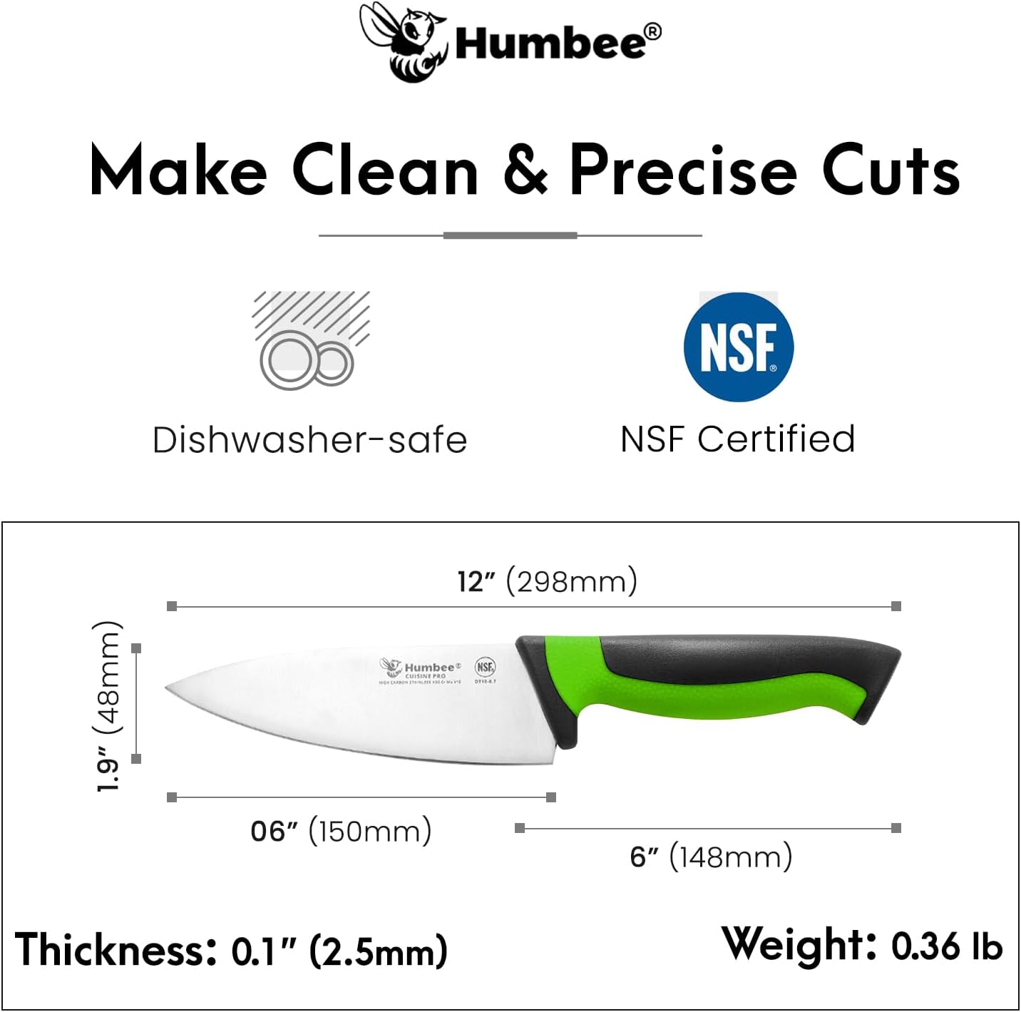 7.5-Inch Nakiri Knife, High Carbon Stainless Steel Hollow Grind Blade, Razor Sharp Edge, Ergonomic Non-Slip Handle, Cleaver Style, DT-50 Series, Orange