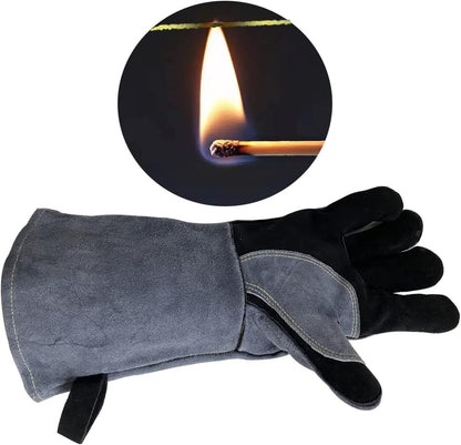 Welding Gloves Large 16 Inches 932℉ Heat Resistant Leather Forge/Mig/Stick Fire Resistant Gloves