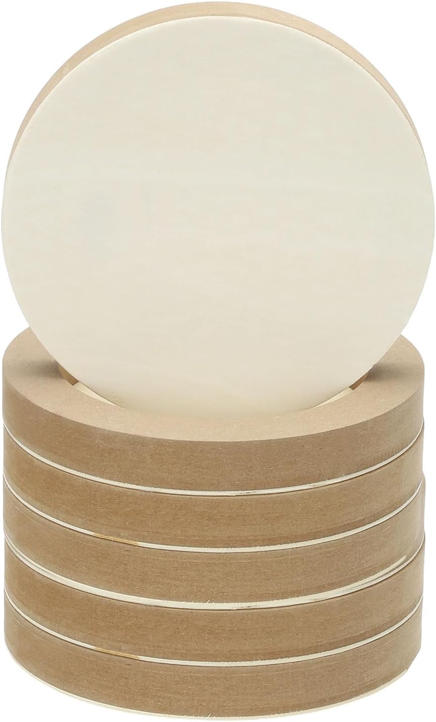PATIKIL 8" Round Wood Canvas Panels, 6pcs Unfinished Wood Plaque Disc Circle Board for Craft Projects, Art Painting, Carving, Engraving, DIY