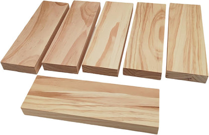 4PCS Rectangle Wood Boards Unfinished Wood Blocks for Crafting, 8x6x1in Blank Whittling Wooden Blocks for Wood Carving,Painting & Burning