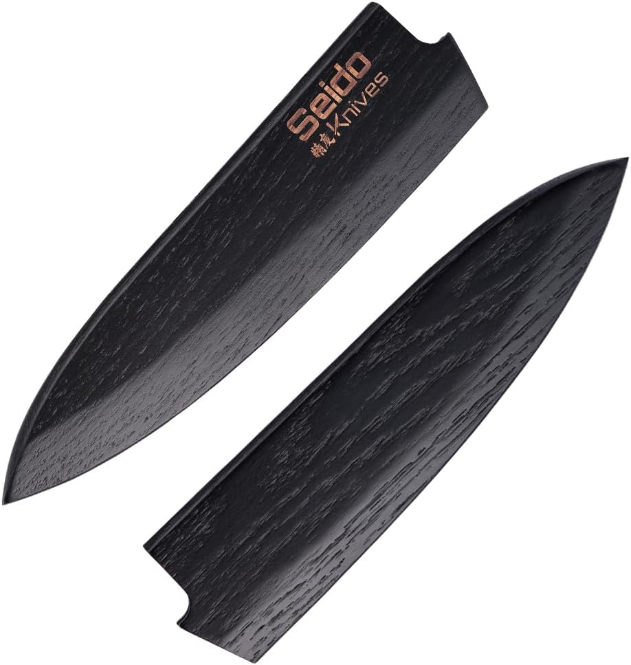 Seido Knives Saya Sheath for 8" Chef Knife - Walnut Carbon Material, Razor-Sharp Edge Chef Knife Cover
