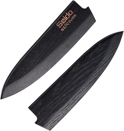 Seido Knives Saya Sheath for 8" Chef Knife - Walnut Carbon Material, Razor-Sharp Edge Chef Knife Cover