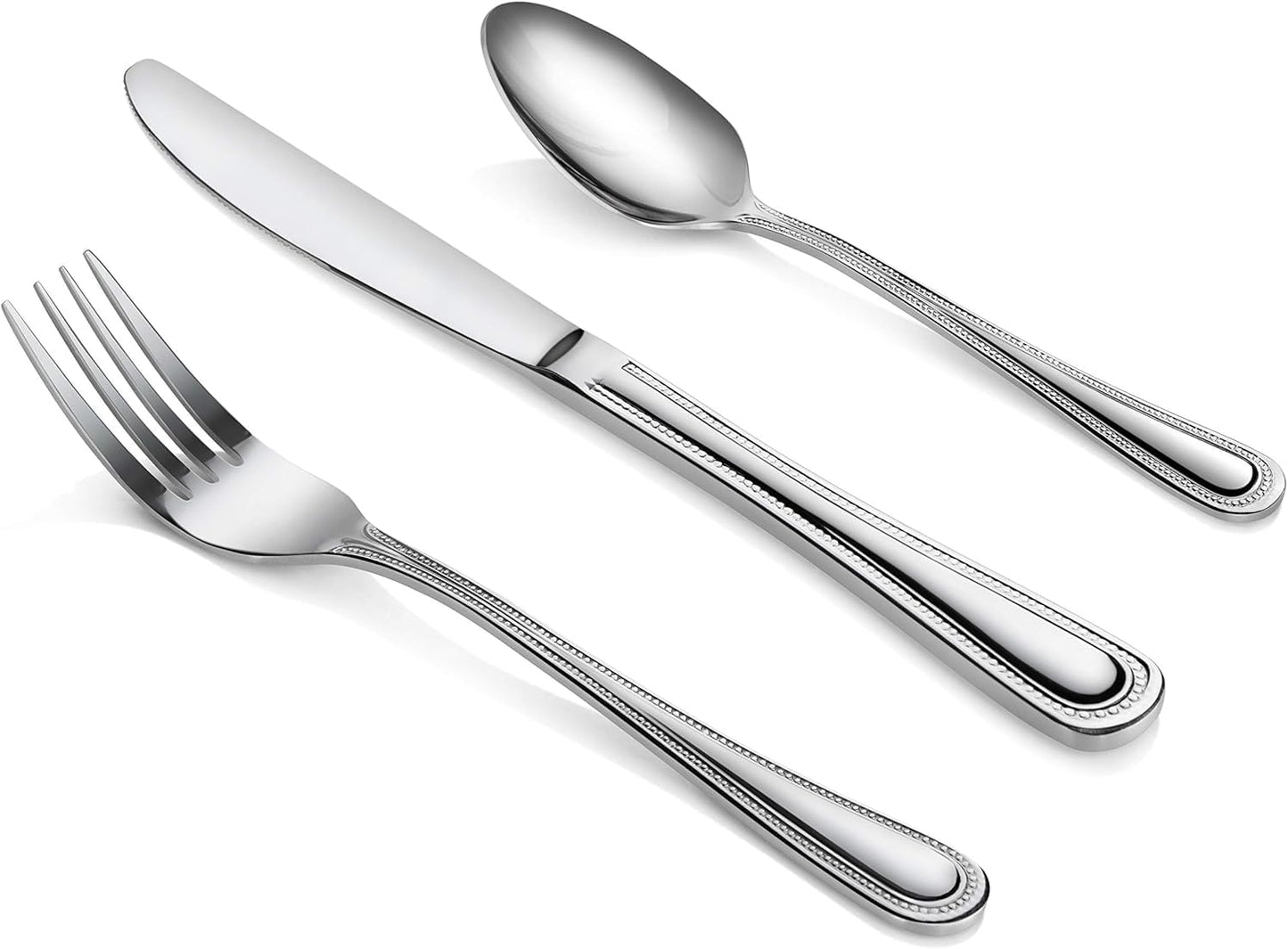 New Star Foodservice 58505 Bead Pattern 18/0 Stainless Steel, Oyster Fork 6-Inch Set of 12