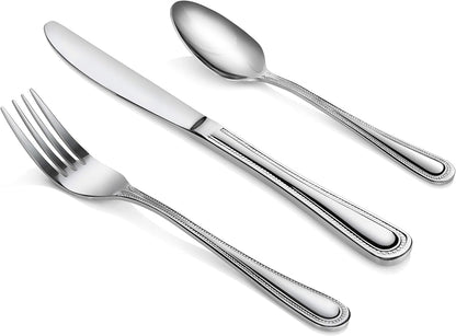 New Star Foodservice 58505 Bead Pattern 18/0 Stainless Steel, Oyster Fork 6-Inch Set of 12
