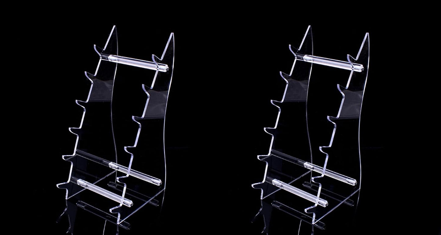 2 Sets Six Layers Heavy Duty acrylic Knife Display Stands,Pocket Knives Cabinet Holder,Hunting Survival Knife Rack