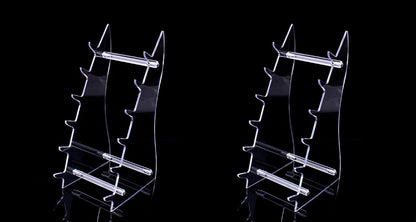 2 Sets Six Layers Heavy Duty acrylic Knife Display Stands,Pocket Knives Cabinet Holder,Hunting Survival Knife Rack