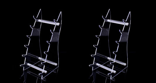 2 Sets Six Layers Heavy Duty acrylic Knife Display Stands,Pocket Knives Cabinet Holder,Hunting Survival Knife Rack