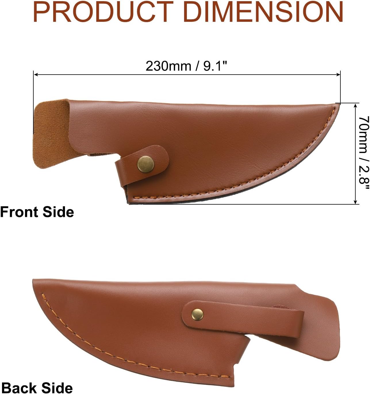 uxcell Knife Cover Sleeves, 7.9" x 2.6" PU Leather Knives Edge Guard Blade Protector Universal Knife Sheath for Home Kitchen, Brown