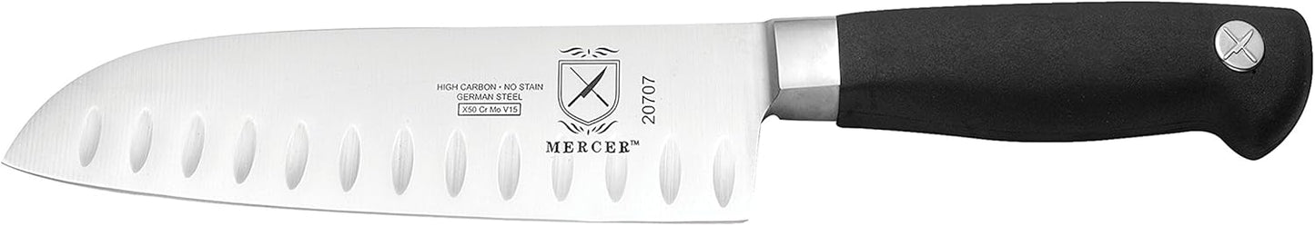 Mercer Culinary Genesis 7-Piece Forged Steak Knife Set, Steel/Black