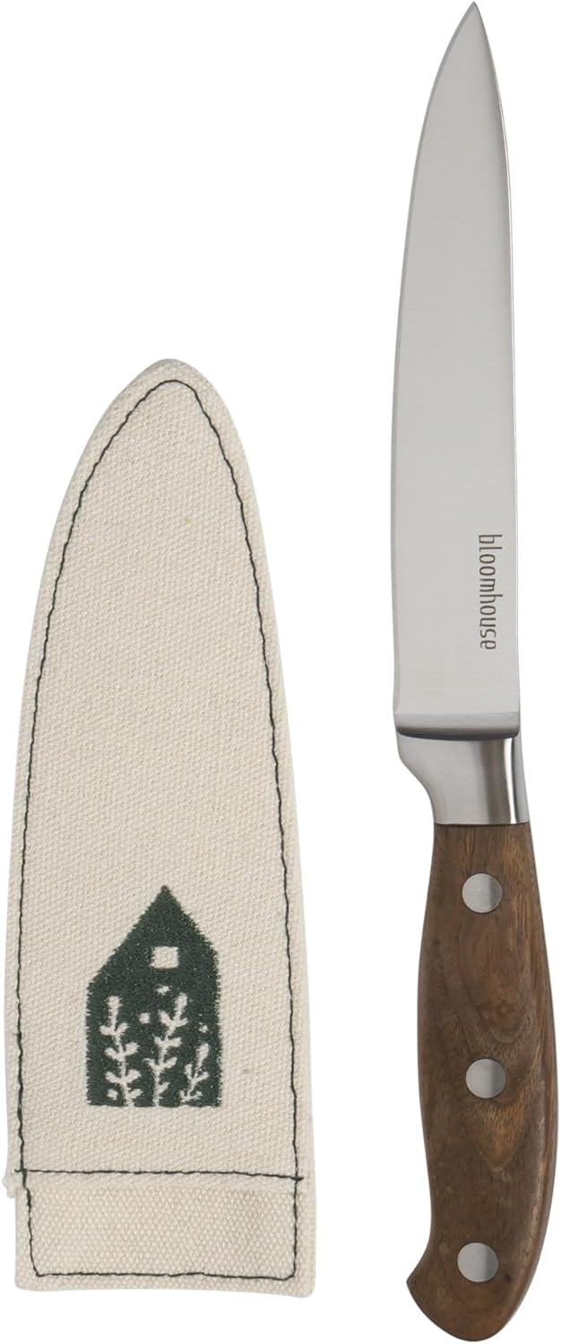 Bloomhouse - Two Time Oprah's Favorite Things Winner - 5" Utility Boning Kitchen Knife German Stainless Steel Blade w/Forged Italian Olive Wood Handle Full Tang for Meat Poultry & Precision Cutting