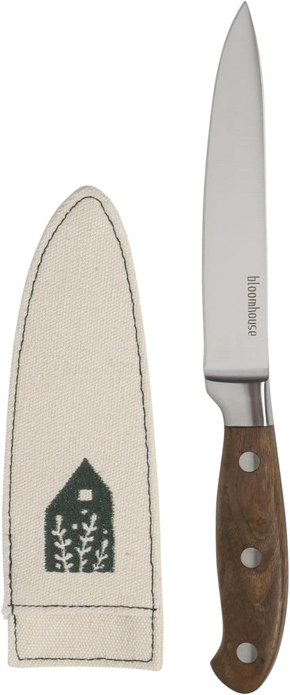 Bloomhouse - Two Time Oprah's Favorite Things Winner - 5" Utility Boning Kitchen Knife German Stainless Steel Blade w/Forged Italian Olive Wood Handle Full Tang for Meat Poultry & Precision Cutting