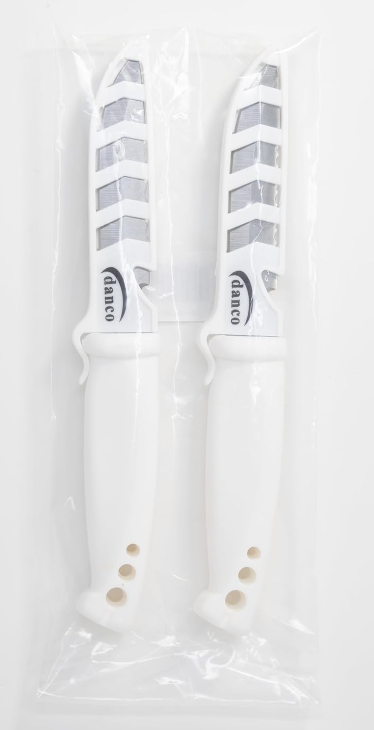 danco Deluxe Bait Knife 2-Pack Bundle – 4" Stainless Steel Blade with Sheath, White Handle – Sharp Fishing Knife for Cutting Bait, Saltwater & Freshwater Fishing Gear, Fillet Prep Tool