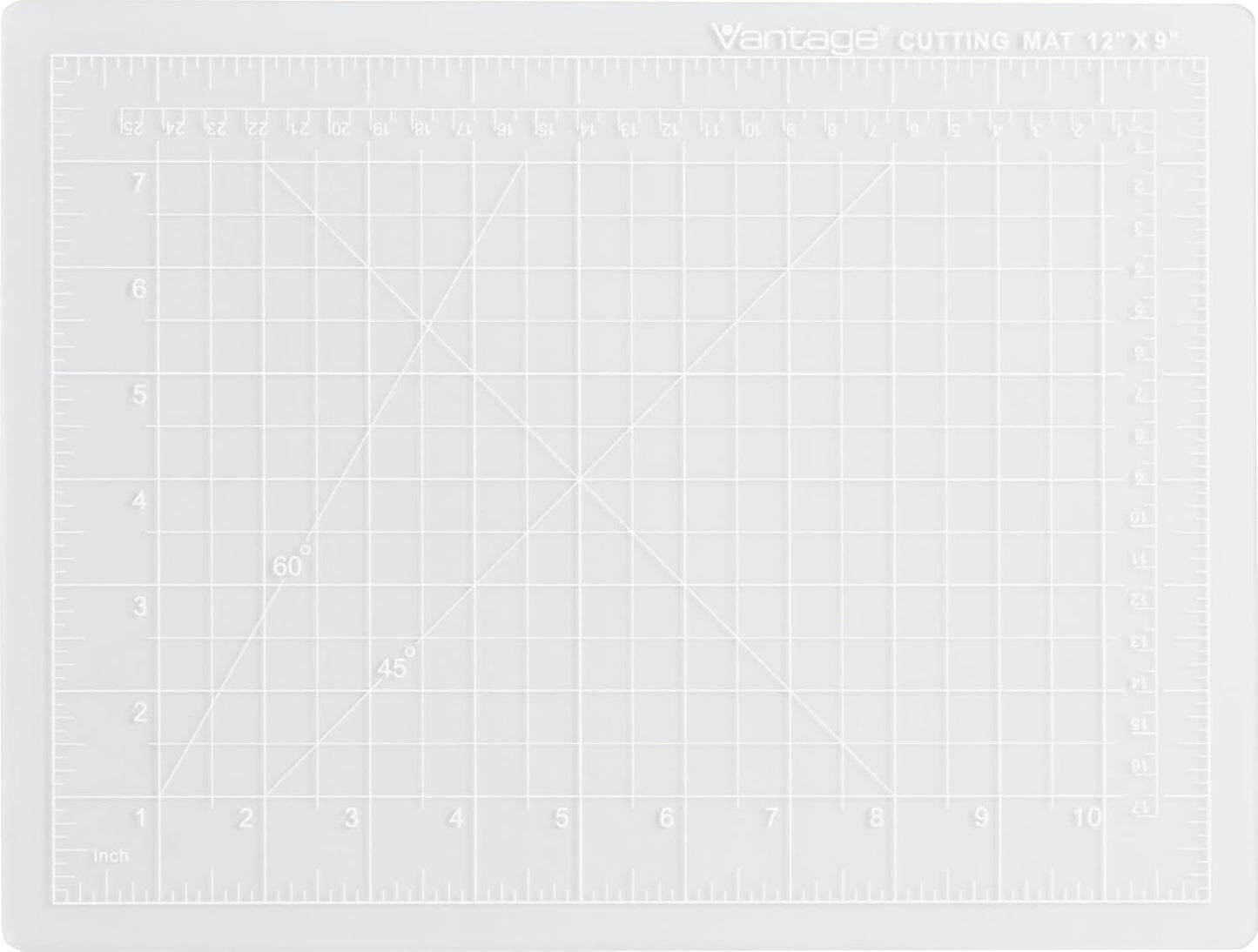 Dahle Vantage 10680 See-Through Premium Self-Healing Cutting Mat, 9"x12", 1/2" Grid, 5 Layers for Max Healing, Perfect for Crafts & Sewing, Clear