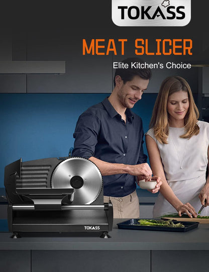 200W Meat Slicer Machine for Home Use,Deli Slicer with 2 Removable 7.5'' Stainless Steel Blades,Adjustable Dial for 0-15mm,Electric Food Slicer for Meat,Bread,Easy to Clean (200W+2 Blades+Silver)