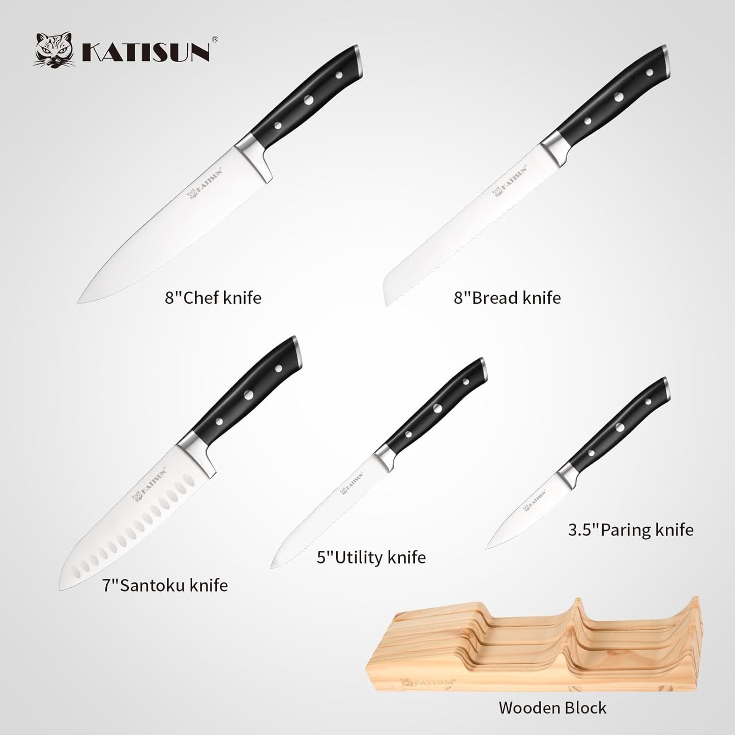Kitchen Knife Set,14-Piece Knife Set With Block Wooden, Self Sharpening For Chef Knife Set, High Carbon German Stainless Steel Hammered Collection Knife Block Set, Dishwasher Safe Cutlery, Cream