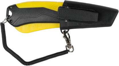 Craftec Retractable Utility Knife Box Cutter with Holster & Lanyard - The Ultimate Tool for Precise Cuts, 3 Blade Settings, Ergonomic Design, Left & Right Hand Friendly, Quick Blade Change CT5 (Blue)