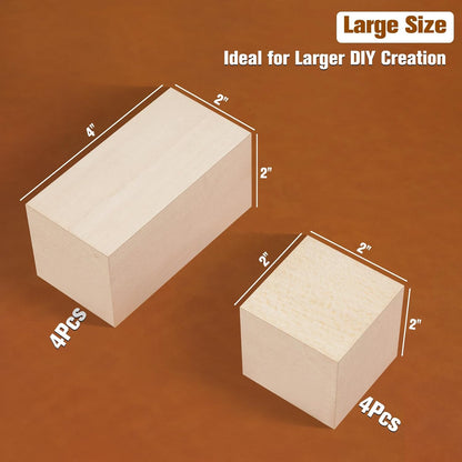 Basswood Carving Blocks, 19PCS Whittling Wood Blocks Kit with 3 Different Sizes, Bass Wood for Carving Easy to Use, for Kids and Adults