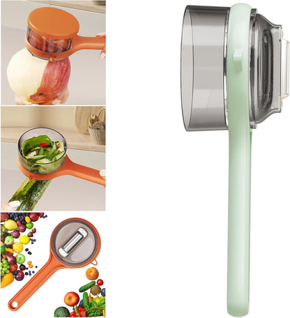 Peeling Knife With Storage Box, Fruit And Vegetable Peeler With Container, Double-Sided Stainless Steel Multi-Function Peeler For Home Kitchen (A-1pcs Orange)
