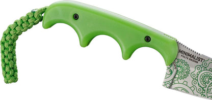CRKT Minimalist Bowie Outdoor Survival Fixed Blade Knife with Sheath: Stainless Steel Plain Edge Blade, Micarta Handle, 2387