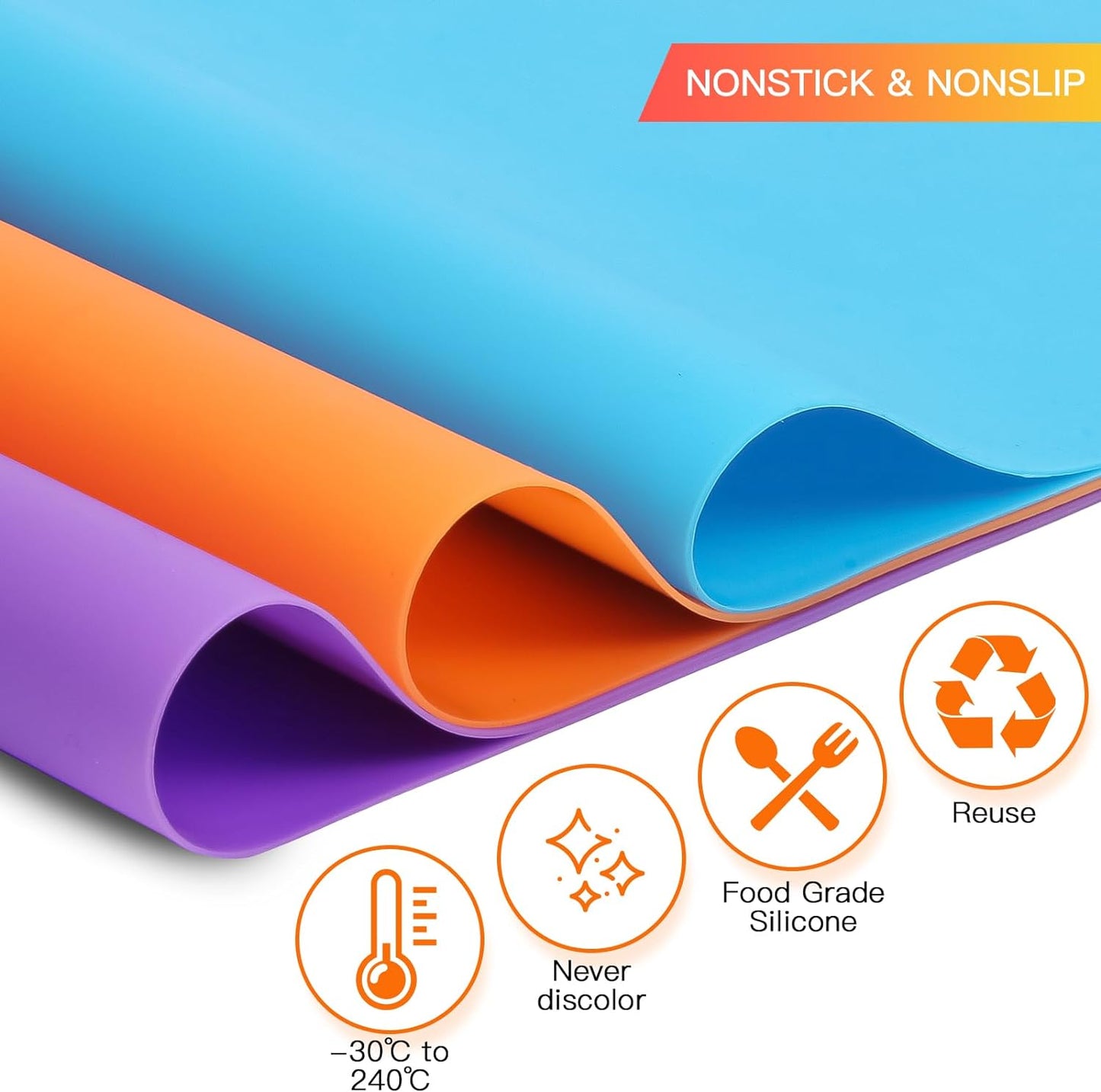 3 Pack Silicone Mats for Crafts, Premium Playdough Mat,A3 Size Silicone Sheet, Liquid, Resin Jewelry Casting Molds Mat,15.7 "x11.8" Nonstick & Nonslip Heat-Resistant Table Protector by AOULELA