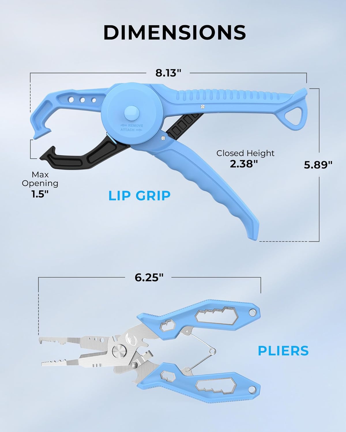 Calamus DriftWave Fishing Tool Kit – Corrosion Resistant Fishing Pliers, Lip Gripper, Fillet Knife, Scale, Retractor & Glove,Scissors & Pocket Knife,Fishing Gifts for Men