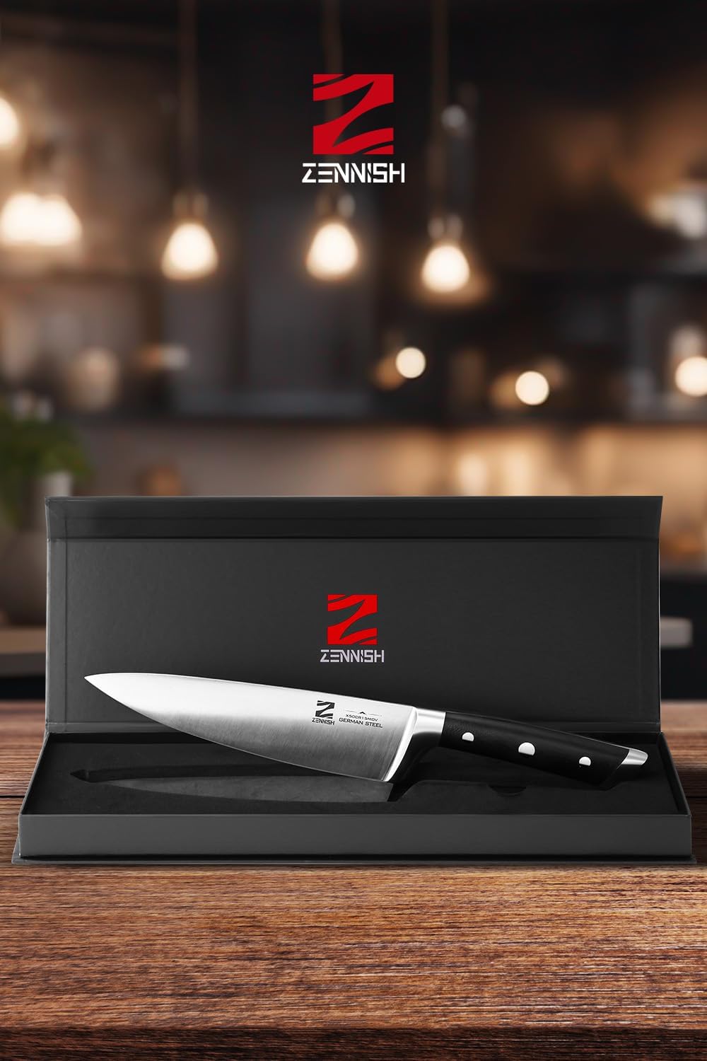 【Exclusive】 Gyuto Knife, 8 Inch Japanese Chef Knife, Handmade Forged 5-Layer VG10 High Carbon Steel, Hammered Finish Rust-Resistant Blade, Ergonomic Sandalwood G10 Handle Kitchen Knife with Gift Box