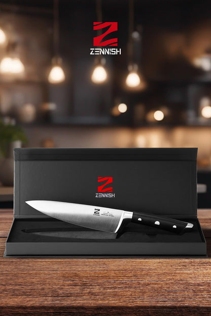 【Exclusive】 Gyuto Knife, 8 Inch Japanese Chef Knife, Handmade Forged 5-Layer VG10 High Carbon Steel, Hammered Finish Rust-Resistant Blade, Ergonomic Sandalwood G10 Handle Kitchen Knife with Gift Box