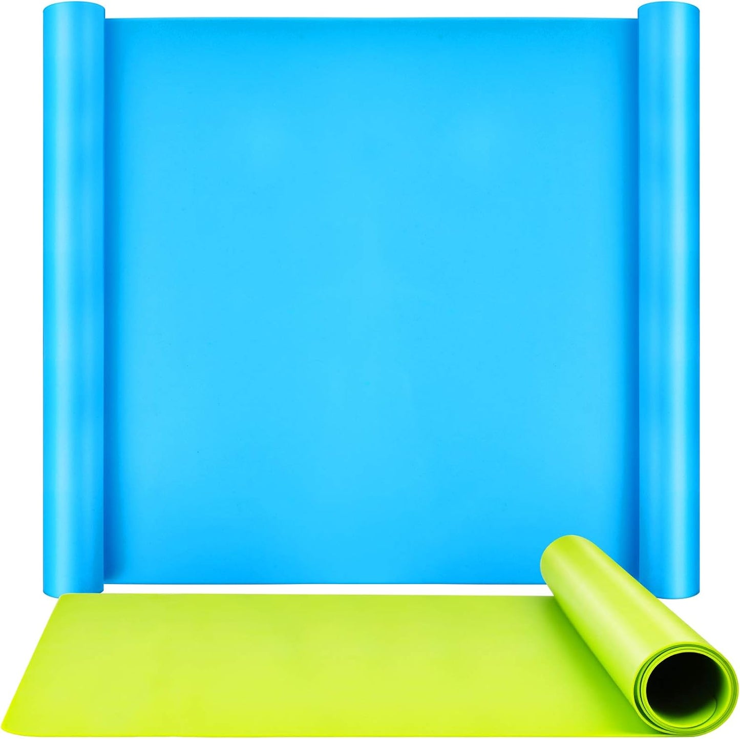 LEOBRO Silicone Mats for Crafts, 2 Pcs 11.69" x 8.26" Silicone Mats for Resin, Paint Clay Play Dough Mat, DIY Arts and Crafts, Light Gray & Clear