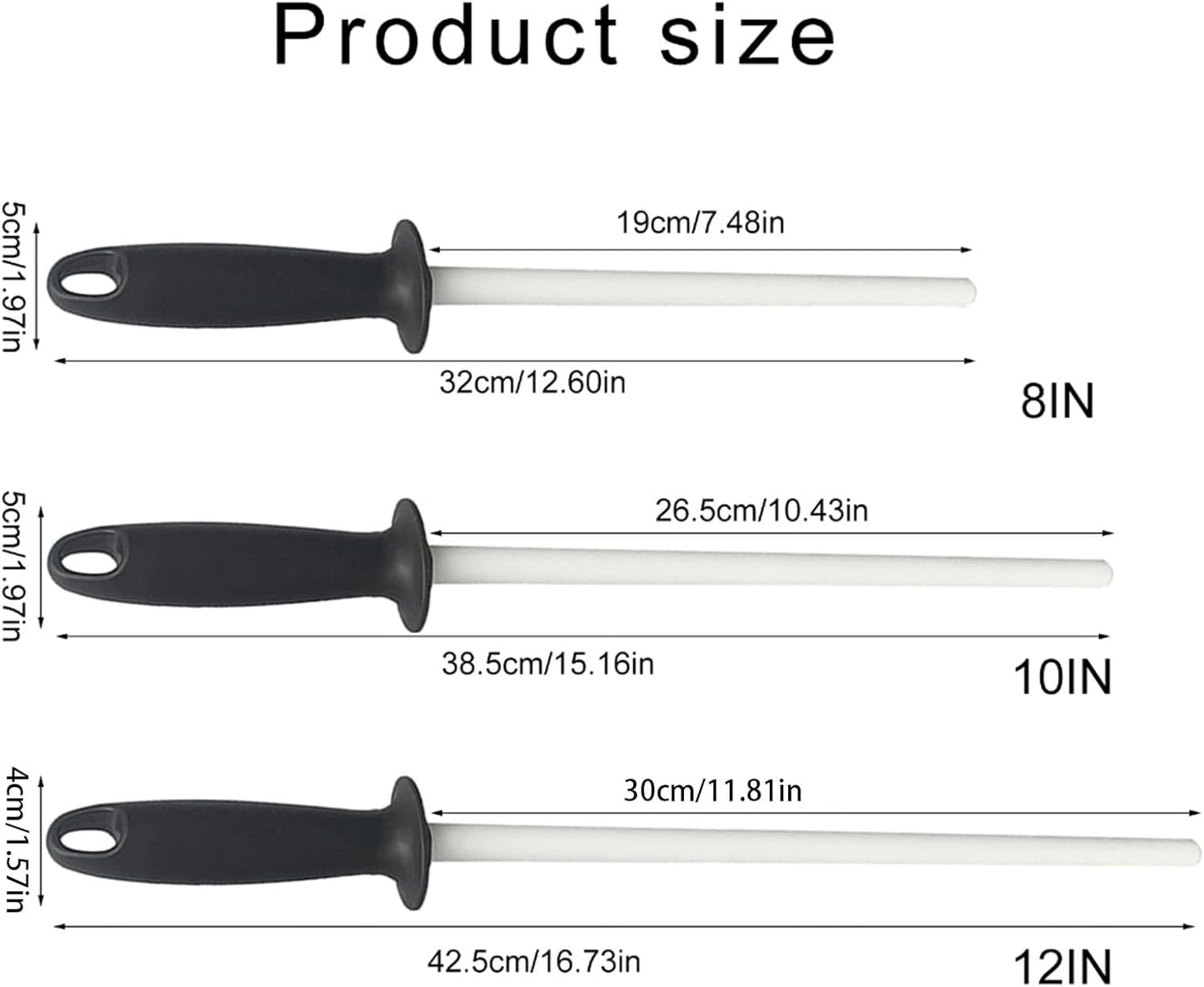 Ceramic Cutter Sharpener Honing Rod Professional Sharpening Tool Stick Ceramic Rod for Kitchen Professional Sharpening Tool