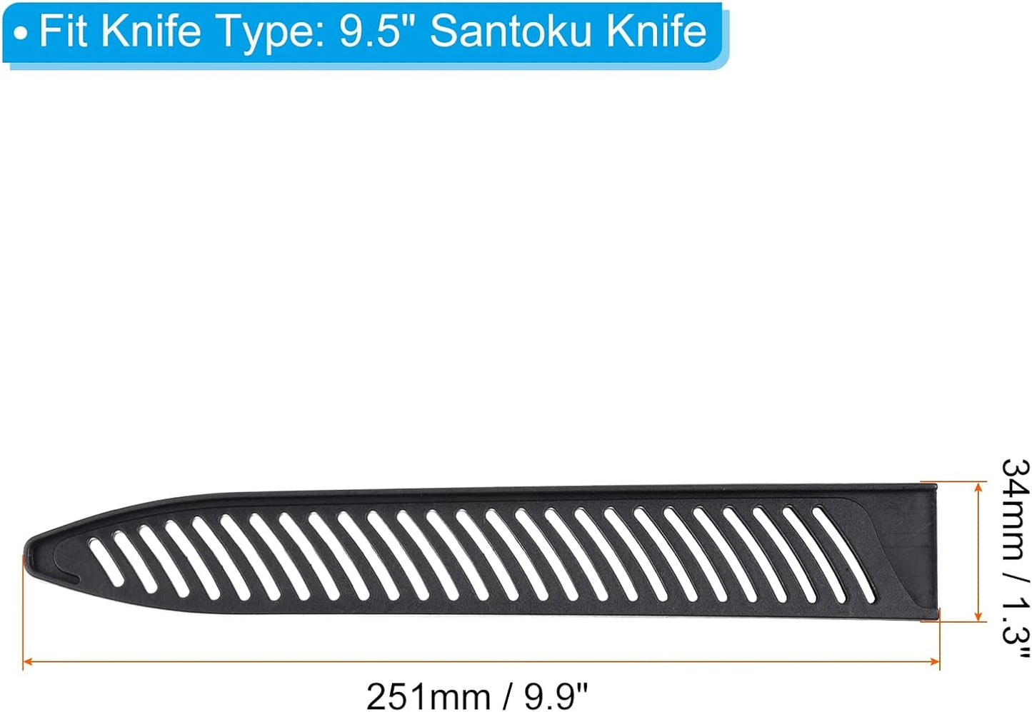 PATIKIL PP Safety Knife Cover Sleeves for 8" Carving Knife, 5 Pack Knives Edge Guard Blade Protector Universal Knife Sheath for Kitchen, Black