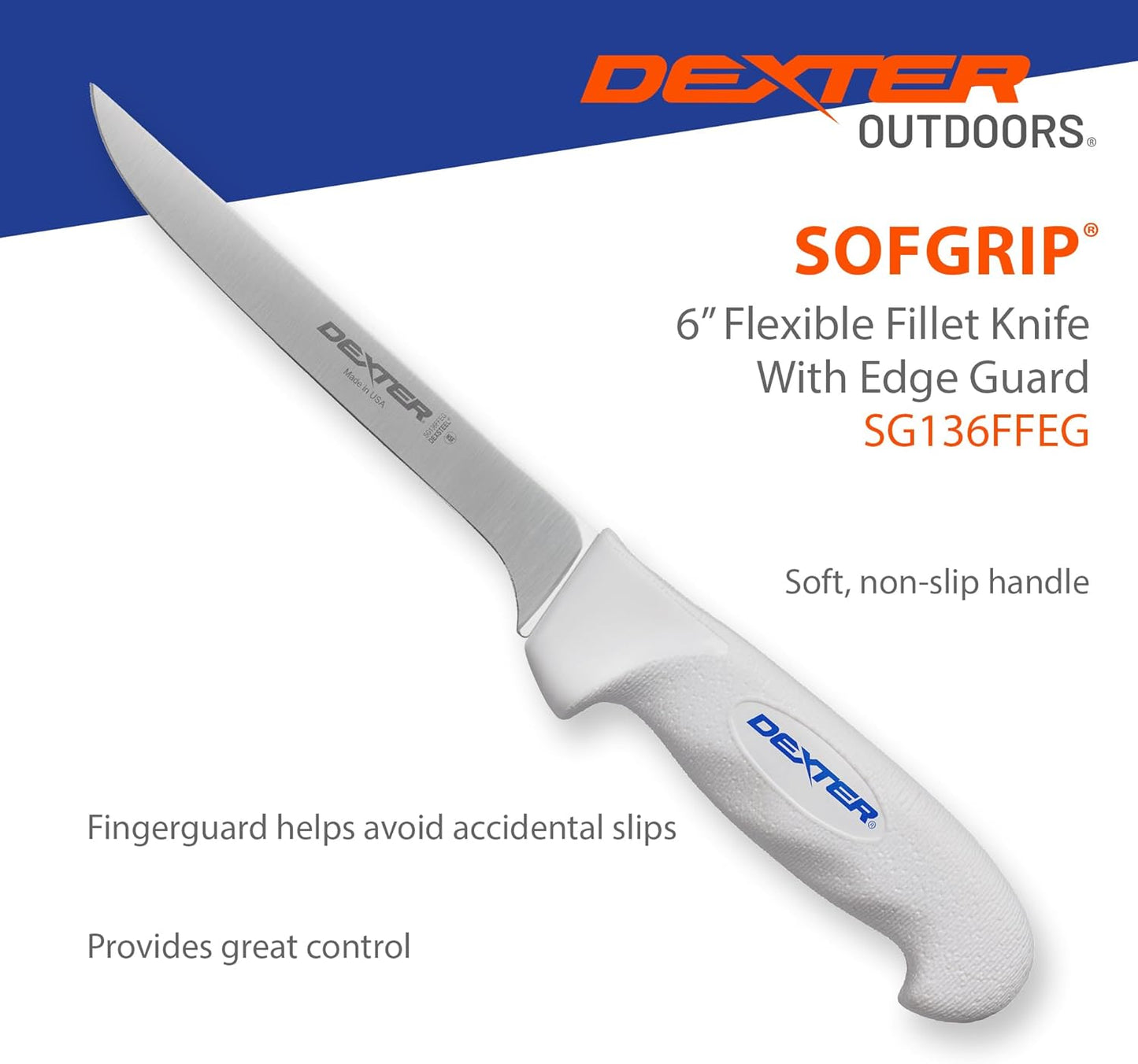 Dexter Outdoors 6" SOFGRIP Fillet Knife | Includes Edge Guard