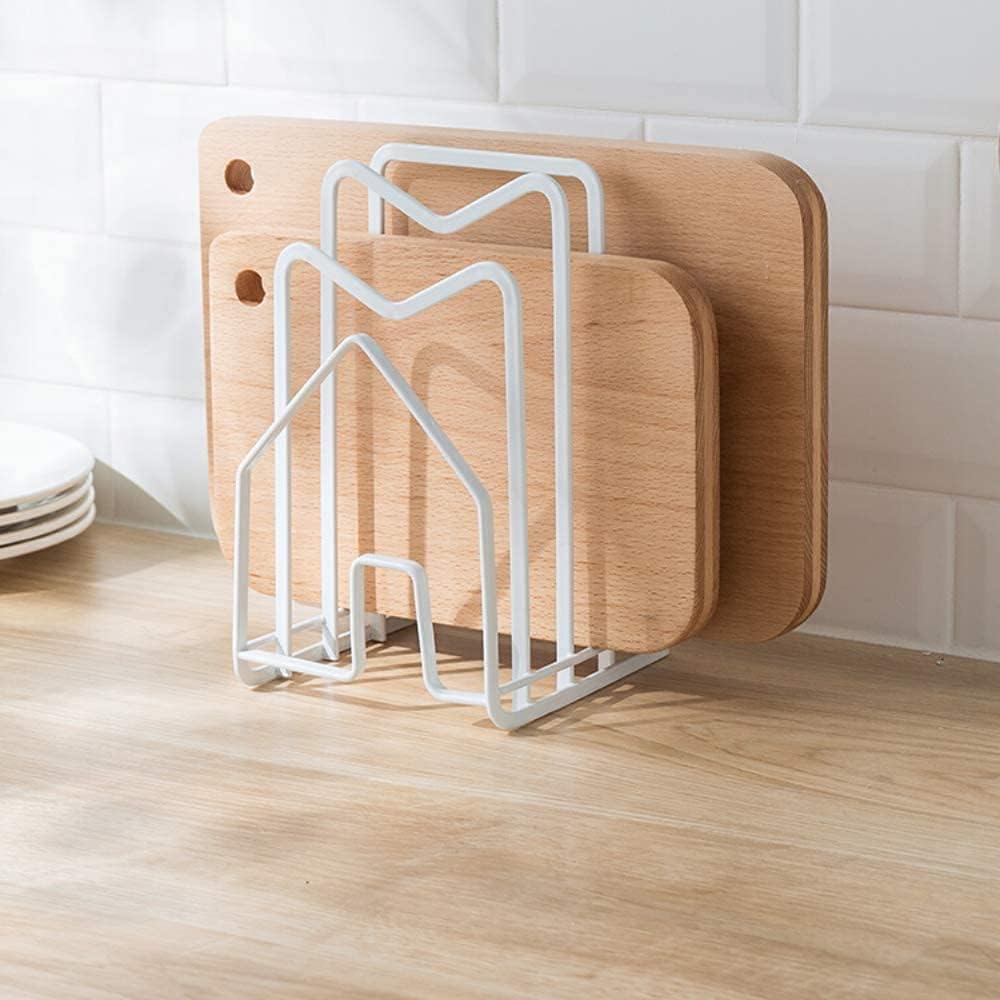 SUNFICON Cutting Board Rack Chopping Board Organizer Stand Holder Kitchen Countertop Pots Pan Lids Rack Organizer Flat Steel 4.92 x 5.7 x 8.47 in. Black