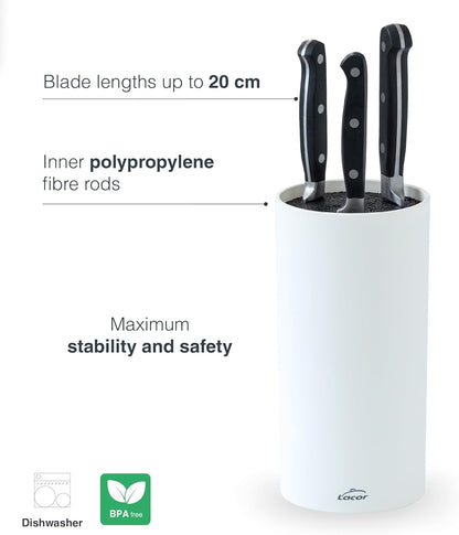LACOR - 39038 - TitanPro Knife Block, Universal Block Knife, Metallic Colour, Ø13cm, Height 23cm, Dishwasher Safe
