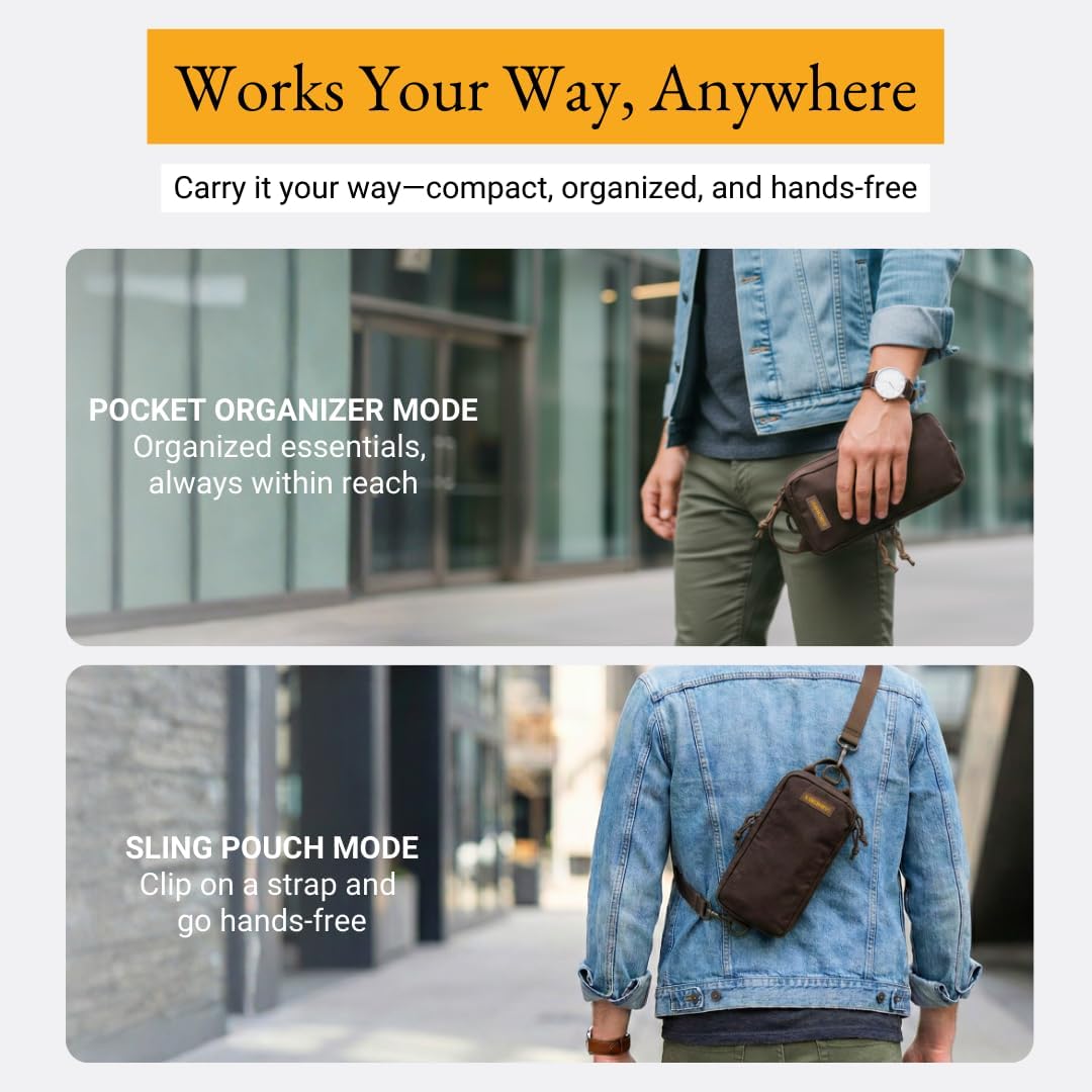 LOCHBY® Venture Pouch | Multipurpose Tactical Tool Bag | Water Resistant Waxed Canvas | Dual-Sided Zipper Pouch | for Motorcycle, Bike, EDC, Pen, Pencil, Art, Tech & Travel