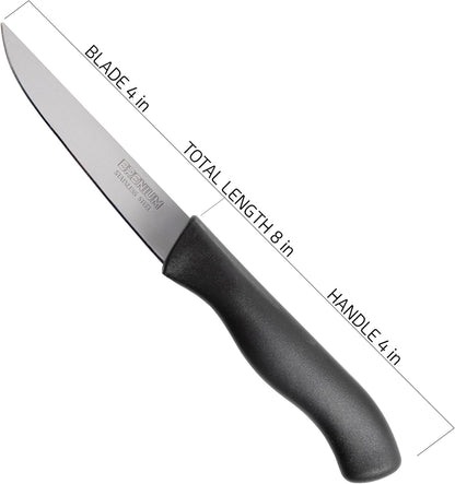 6-Piece Paring Knife Set – 4 Inch Razor Sharp Stainless Steel Spear Point Blades, Precision Fruit and Vegetable Cutting Knives, Ergonomic Non-Slip Handles – Green, Serrated Edge