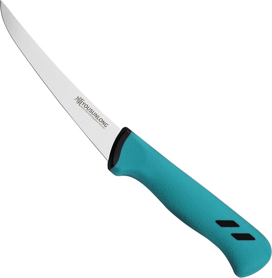 YOUSUNLONG Fillet Knife - Boning Knife 6 Inch - Flexible Curved Blade Processing Knife - Brisket Meat Trimming Butcher Knife - Ergonomic & Non-slip Handle - Specialized for slaughterhouses