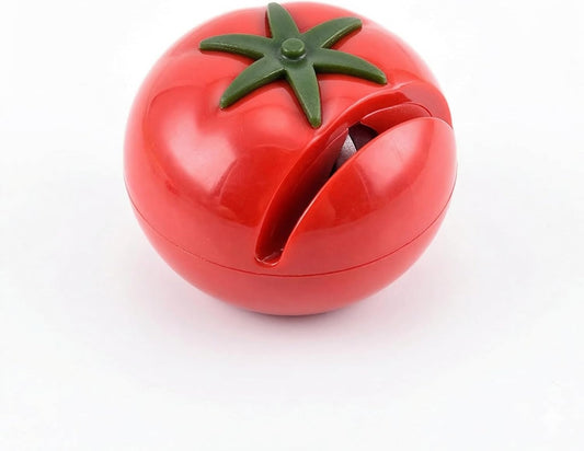 Manual Knife Sharpener, Tomato Shaped Kitchen Knife Sharpening Tool - Cute Compact Design, Easy Grip Non-Slip Base, Portable Home Kitchen Sharpener for Chef Knives and Cooking Tools