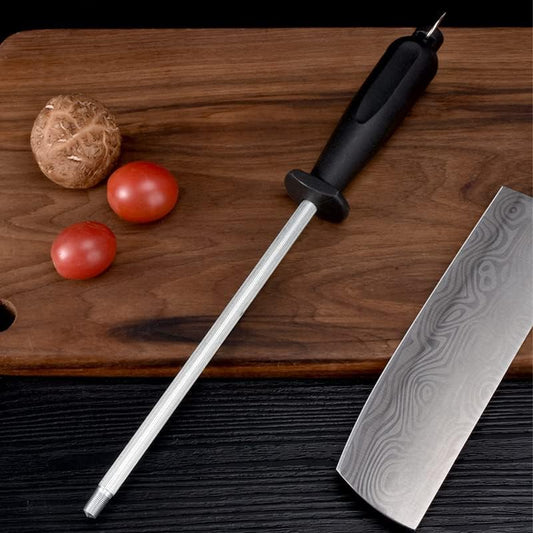 Sharpening Rod 8 inch, Professional Honing Steel Rod, Premium Carbon Honing Rod for Honing Blades, New Edition Classic Sharpening Rod, Steel Sharpener Stick for Professional Chefs and Home Cook.