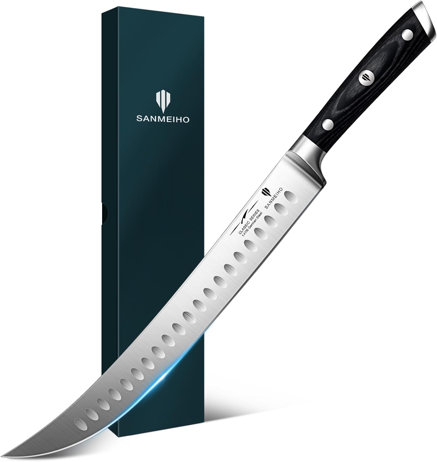 10" Bread Knife - Sourdough Slicing Knife Professional 5Cr15MoV Stainless Steel Serrated Knives, Ergonomic Wood Handle & Full Tang Design, Gift Box Included (Single-Edge