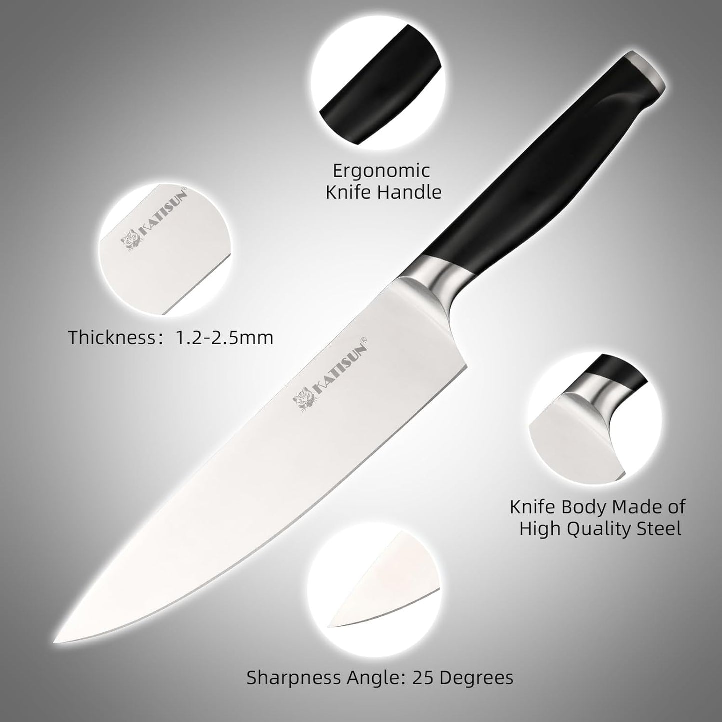 Kitchen Knife Set,14-Piece Knife Set With Block Wooden, Self Sharpening For Chef Knife Set, High Carbon German Stainless Steel Hammered Collection Knife Block Set, Dishwasher Safe Cutlery, Cream