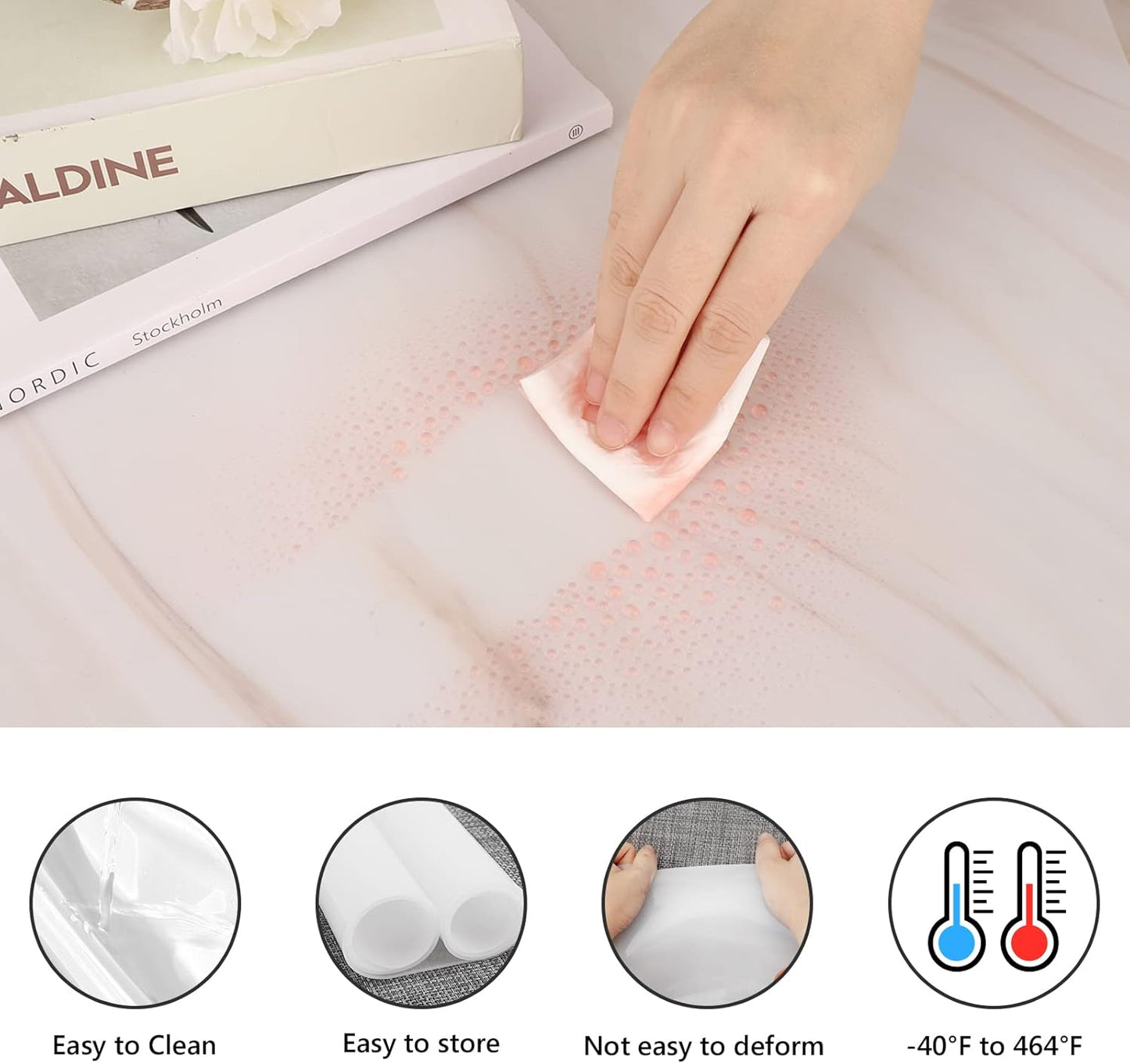 Gartful Extra Large Transparent Silicone Mat, Countertop Protector, 25.2 x 17.7 inches Silicone Sheet for Crafts Resin Jewelry Casting Mat Pad Nonstick Table Placemat