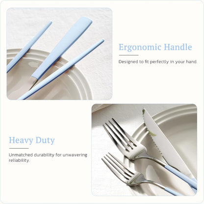 Astercook Silverware Set 48-Piece Gold Flatware Set with Steak Knives Food-Grade Stainless Steel Cutlery Set for 8 Mirror Polished Utensils Set for Home Kitchen Restaurant Valentine's Gift