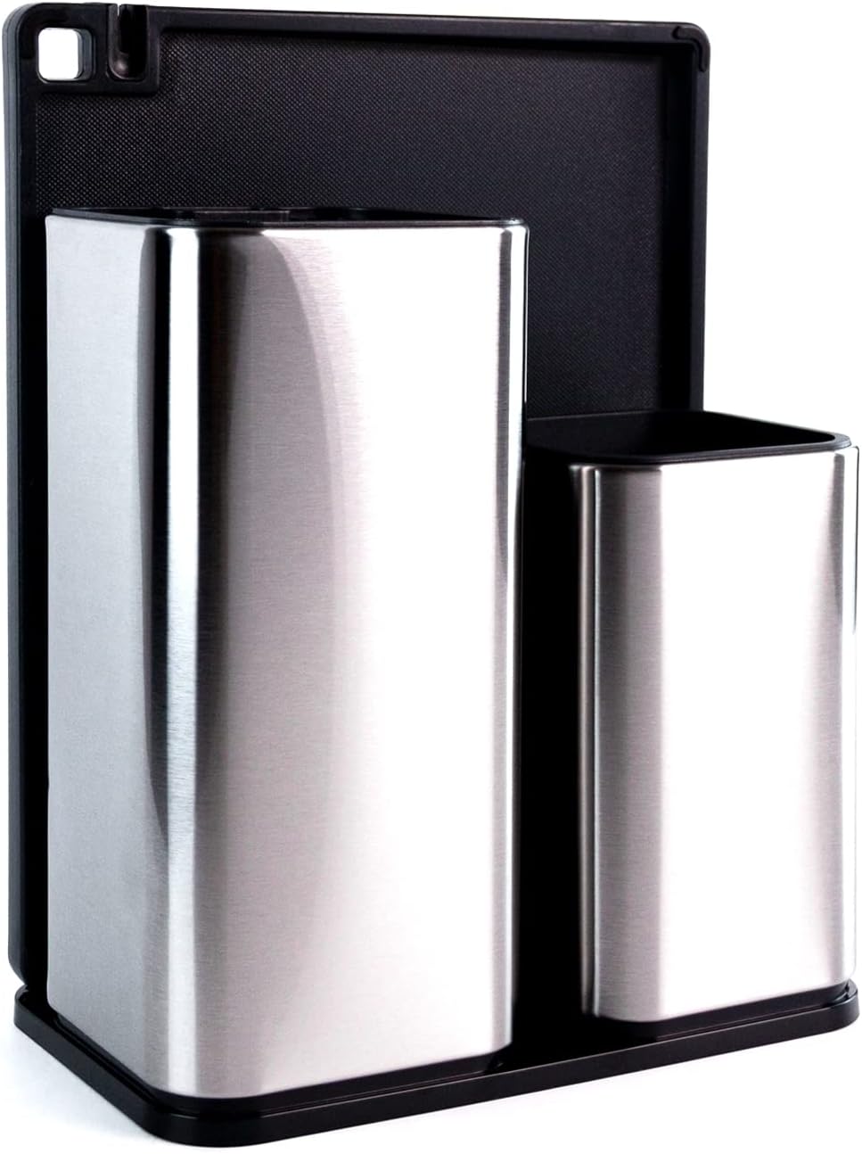 KAUKKO Universal Knife Block Holder, Large Stainless Steel Kitchen Knife Organizer, Modern Countertop Space Saver Knife Storage Stand with Scissors-slots (Knives Not Included)