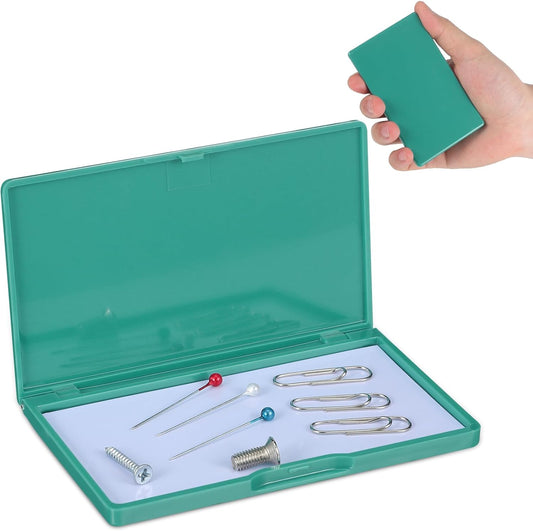 Magnetic Needles Case: 4.3' Portable Hand Sewing Needle Case Pin Holder for Home & Travel - Small Magnetic Box for Knife Blades, Pins, Cross Stitch Supplies Organizer
