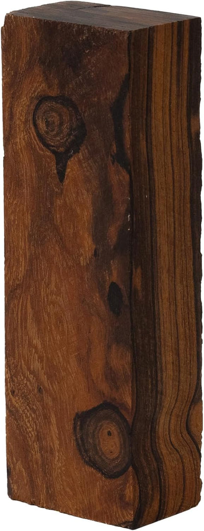 IECAP LLC Desert Ironwood Blanks (Burl Ball Pattern) — Grade A, Pack of 1 — Ironwood Blocks — Exotic Hardwood Lumber for Carving, Turning & DIY — Unfinished Wood Crafts — 5 1/8 x 1 3/4 x 1 1/4 in