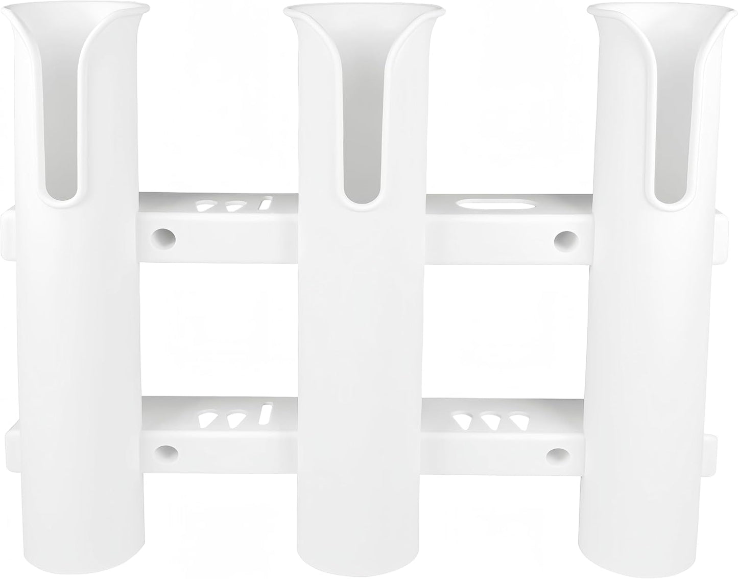 Wall Mounted Fishing Rod Holders Tubes Links Fishing Rod Holder Rack Rests (4-TUBE White-HiUmi-US)