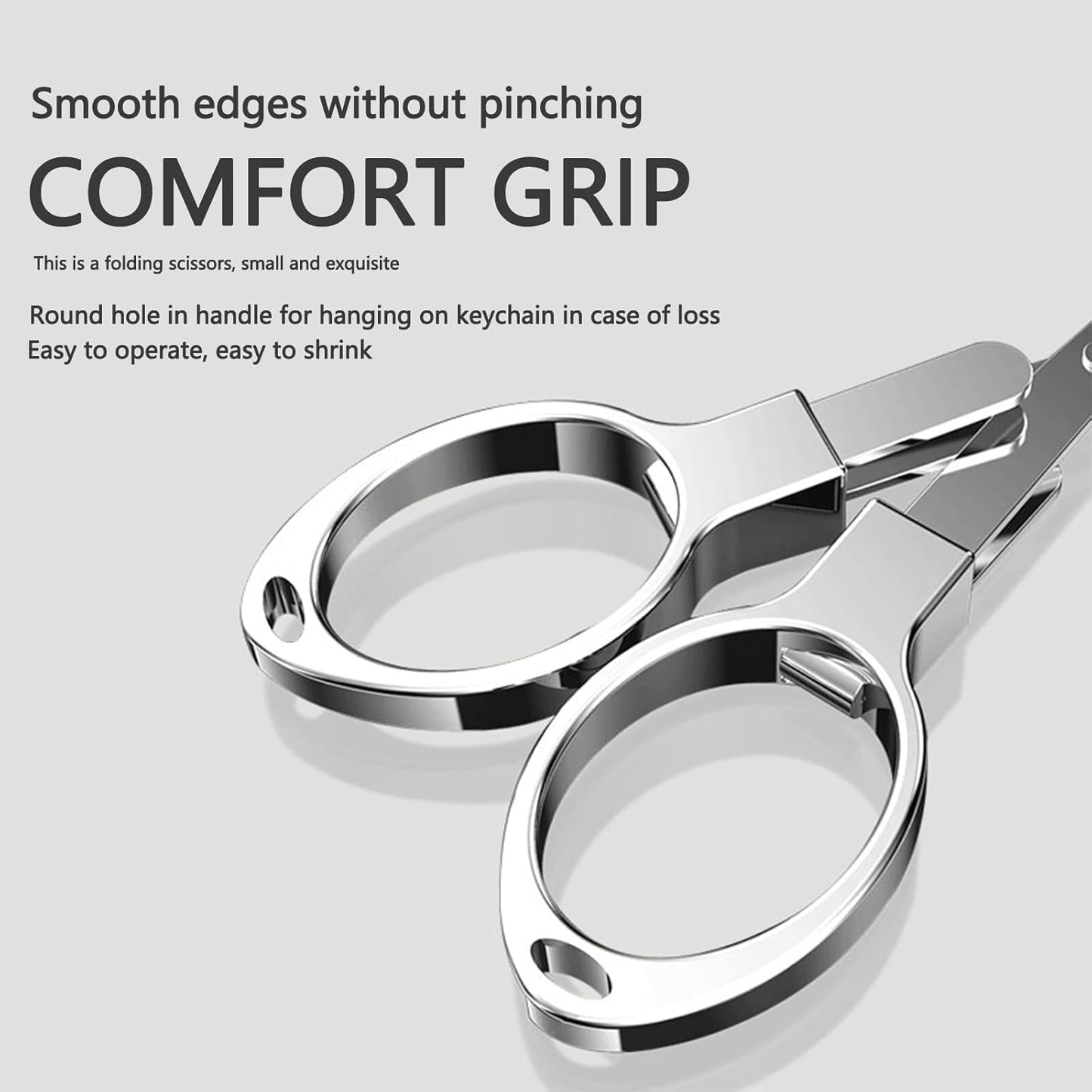 Folding Scissors, TSA Compliant & Portable, Compact, Safe Travel Scissors, Stainless Steel Retractable, 2 Pcs