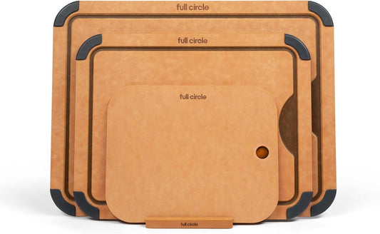 Full Circle Better-Than-Wood Quick Prep Cutting Board – Small Size 8"x10" – Dishwasher Safe, Reversible & Lightweight, Ultradurable Wood Composite Construction