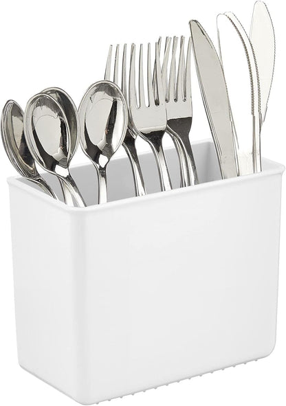 mDesign Plastic Adhesive Mount Storage Organizer Container for Kitchen or Pantry Wall Organization - Space Saving Holder for Sandwich Bags, Foil - 6" Wide - Poppon Collection - 2 Pack - White