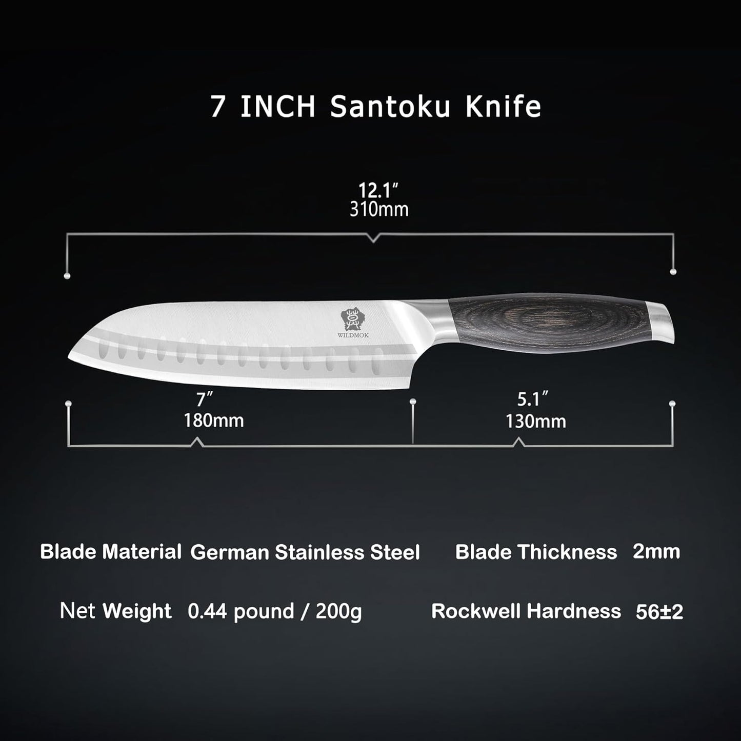 WILDMOK Meat Cleaver Knife 7.8 Inch, Ultra Sharp Chinese Chef's Knives - Kitchen Chopping Knife, German Steel & Ergonomic Handle for Meat Cutting Vegetable Slicing